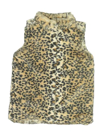 Pre-owned Young Hearts Kids' Faux Fur Vest In Gold