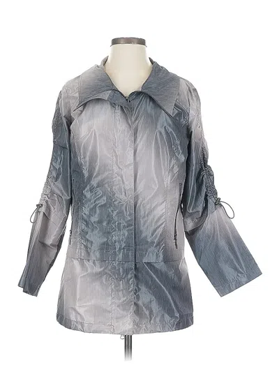 Pre-owned Zenergy By Chico's Raincoat In Gray