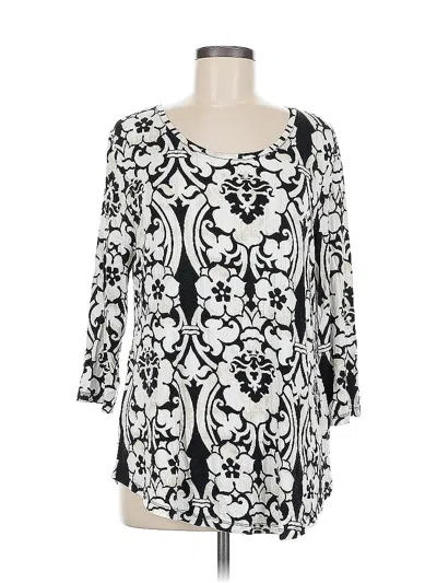 Pre-owned Jm Collection 3/4 Sleeve T-shirt In White