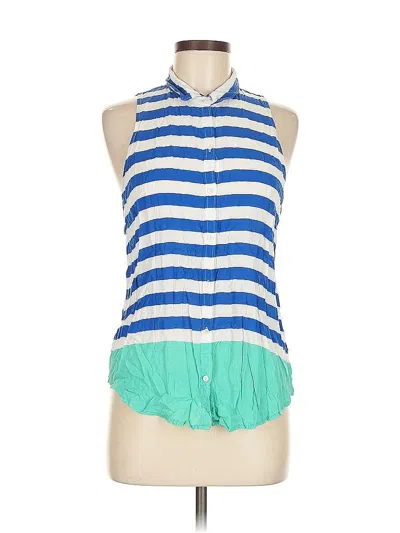 Pre-owned Hollister Sleeveless Button Down Shirt In Blue