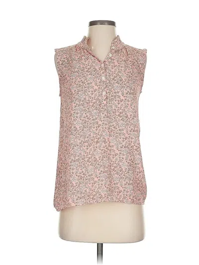 Pre-owned Ann Taylor Loft Sleeveless Button Down Shirt In Pink