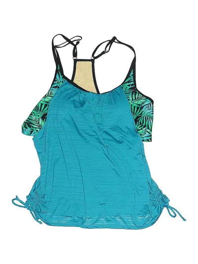 Pre-owned Zeroxposur Swimsuit Top Teal Swimwear In Blue
