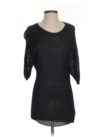 Pre-owned Dolce Cabo 3/4 Sleeve Top Black Boatneck Tops