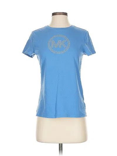 Pre-owned Michael Michael Kors Short Sleeve Top Blue Crew Neck Tops