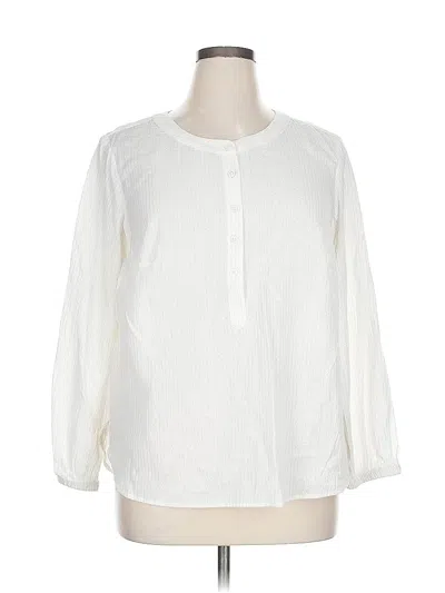 Pre-owned Talbots 3/4 Sleeve Blouse In White
