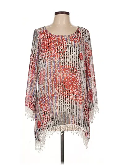 Pre-owned Travelsmith Long Sleeve Blouse In Red