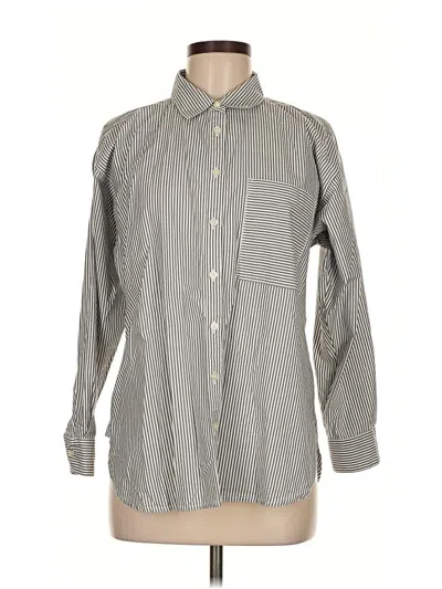 Pre-owned Ann Taylor Loft Long Sleeve Button Down Shirt In Gray