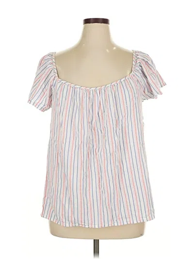 Pre-owned St. John's Bay Short Sleeve Blouse In Pink