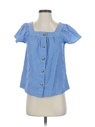 Pre-owned Gap Short Sleeve Blouse In Blue