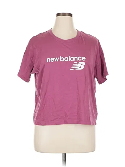 Pre-owned New Balance Active T-shirt In Burgundy