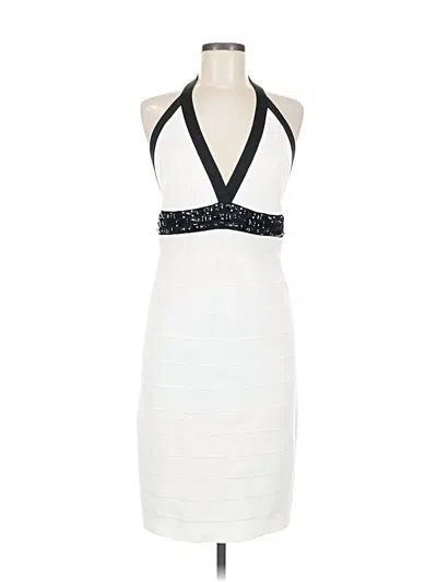 Pre-owned Carmen Marc Valvo Cocktail Dress In White