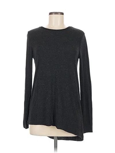 Pre-owned Trafaluc By Zara Long Sleeve Top Gray Crew Neck Tops