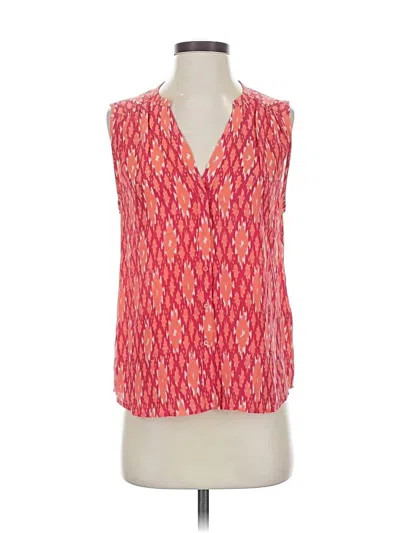 Pre-owned Joie Sleeveless Silk Top Pink Plunge Neckline Tops