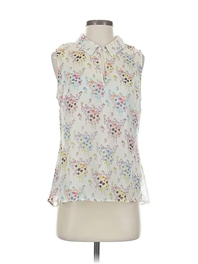 Pre-owned Cabi Sleeveless Blouse In White