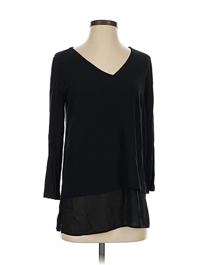 Pre-owned Michael Michael Kors 3/4 Sleeve Top Black V Neck Tops