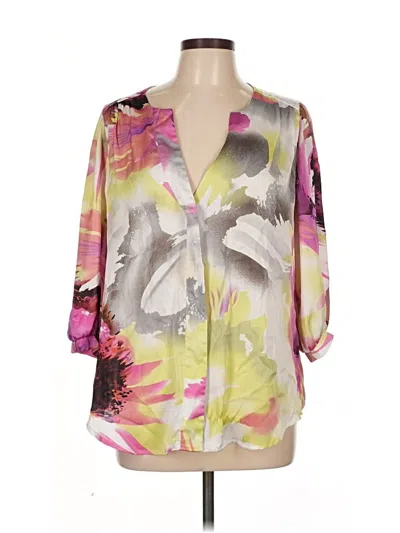 Pre-owned Milano 3/4 Sleeve Blouse In Silver