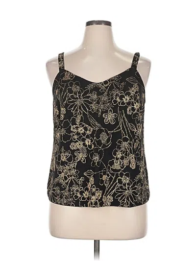 Pre-owned Alex Evenings Sleeveless Top Black Halter Neckline Tops
