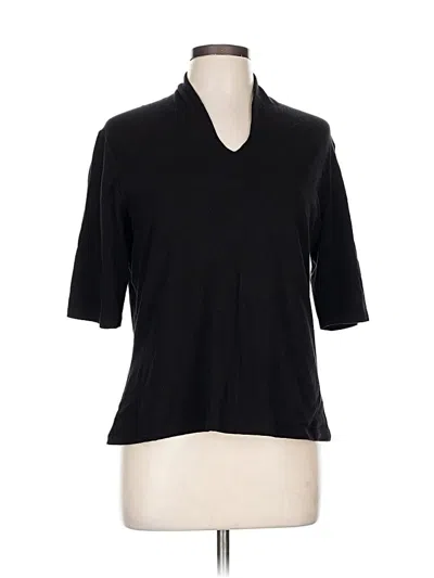 Pre-owned Coldwater Creek Short Sleeve Turtleneck In Black