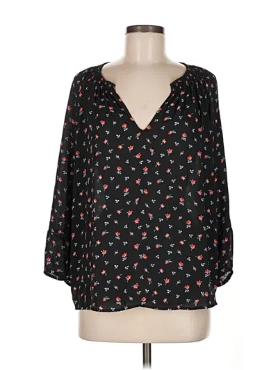 Pre-owned Gap 3/4 Sleeve Blouse In Black