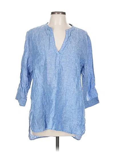 Pre-owned Chico's 3/4 Sleeve Blouse In Blue