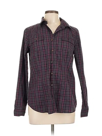 Pre-owned Van Heusen Long Sleeve Button Down Shirt In Burgundy