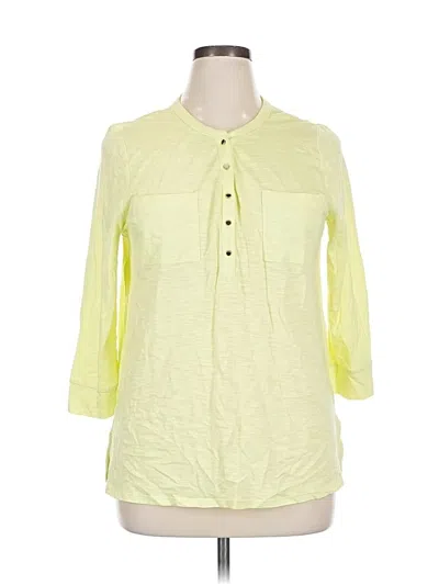Pre-owned Chico's 3/4 Sleeve T-shirt In Yellow