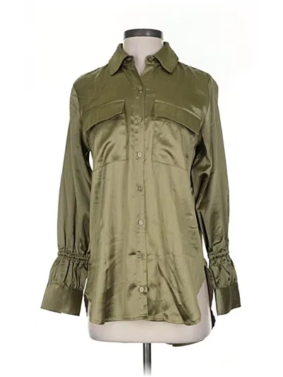 Pre-owned Dkny 3/4 Sleeve Blouse In Green