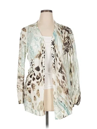 Pre-owned Chico's Cardigan Sweater In White