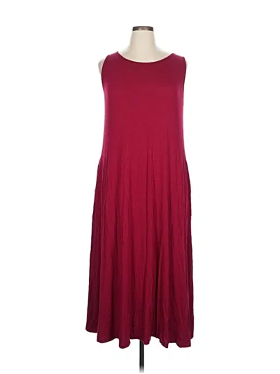 Pre-owned Milan Kiss Casual Dress In Burgundy