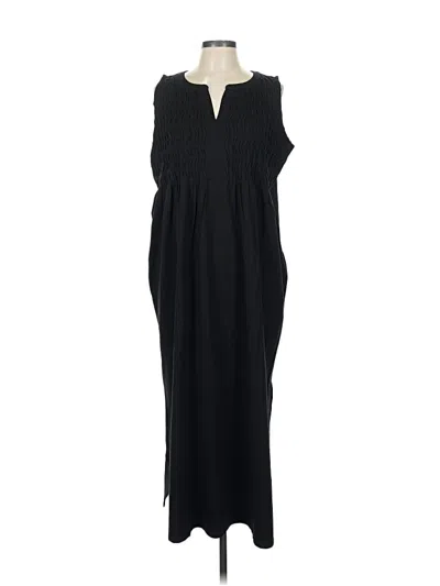 Jjill J.jill Pintucked Sleeveless Dress In Black