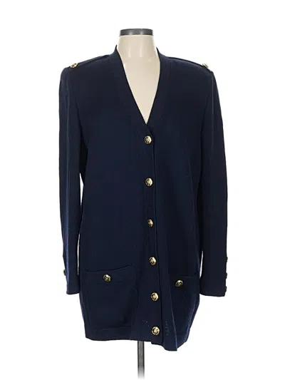 Pre-owned St. John Basics Cardigan Sweater In Blue