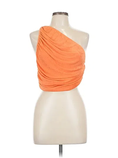 Pre-owned Lioness Sleeveless Top Orange One Shoulder Neckline Tops