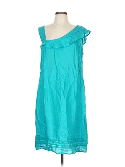 Foil Casual Dress In Blue