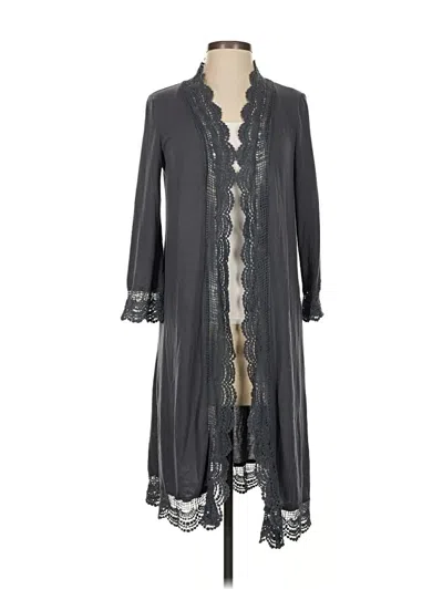 Pre-owned Tickled Teal Cardigan Sweater In Gray