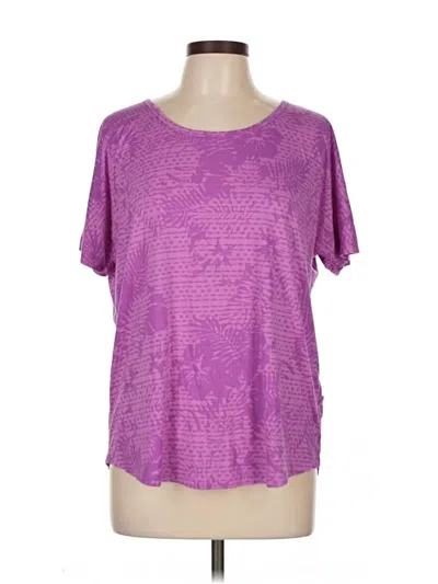 Pre-owned Xersion Short Sleeve Top Purple Scoop Neck Tops