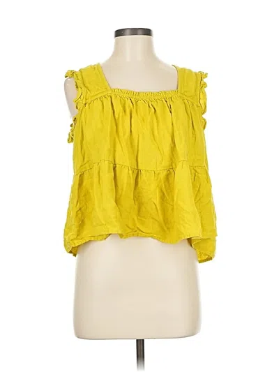 Pre-owned Calligraphie Sleeveless Blouse In Yellow
