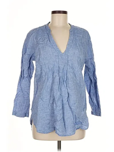 Pre-owned L.l.bean 3/4 Sleeve Blouse In Blue