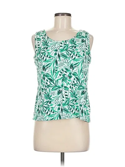 Pre-owned Lands' End Sleeveless Blouse In Green
