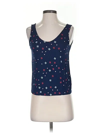 Pre-owned & Other Stories Sleeveless Top Blue Stars Pattern Sweetheart Neckline Tops