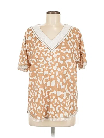 Pre-owned Bibi Short Sleeve Blouse In Brown