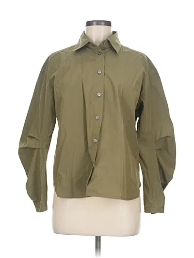 Pre-owned Banana Republic Factory Store Long Sleeve Blouse In Green