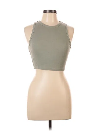 Pre-owned Zara Tank Top Green Halter Neckline Tops