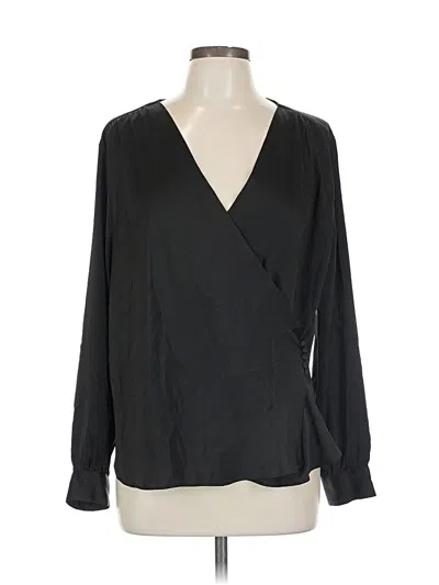 Pre-owned H&m Long Sleeve Blouse In Black