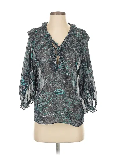 Pre-owned By Anthropologie 3/4 Sleeve Blouse In Blue