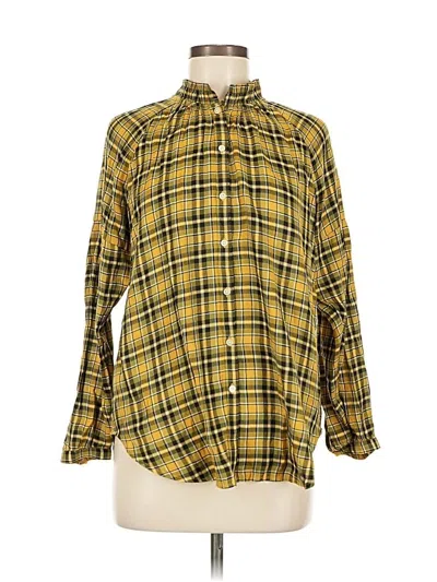 Pre-owned Ann Taylor Loft Long Sleeve Button Down Shirt In Yellow