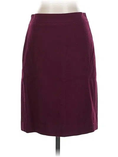 Pre-owned J.crew Factory Store Wool Skirt In Burgundy