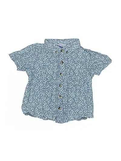 Pre-owned Rugged Butts Kids' Short Sleeve Button Down Shirt In Blue