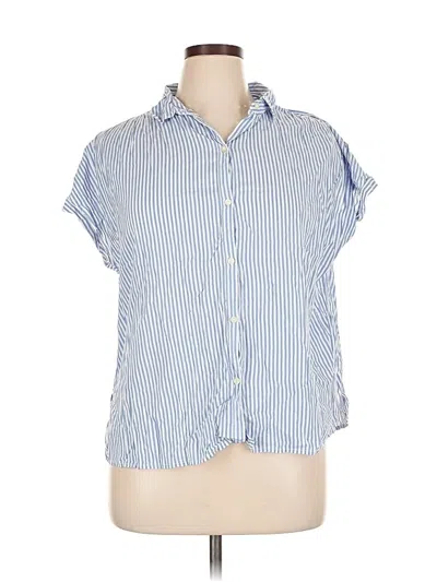 Pre-owned Old Navy Short Sleeve Blouse In Blue