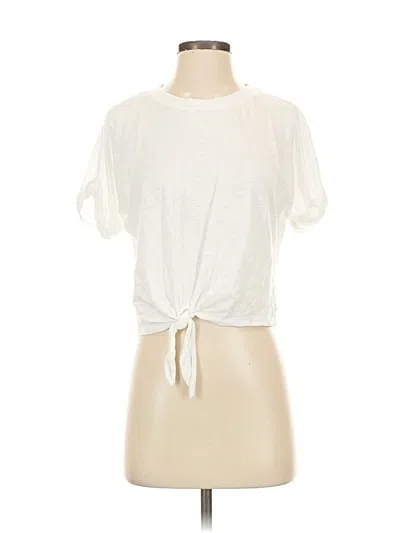 Pre-owned Sanctuary Short Sleeve Top Ivory Keyhole Neckline Tops In White