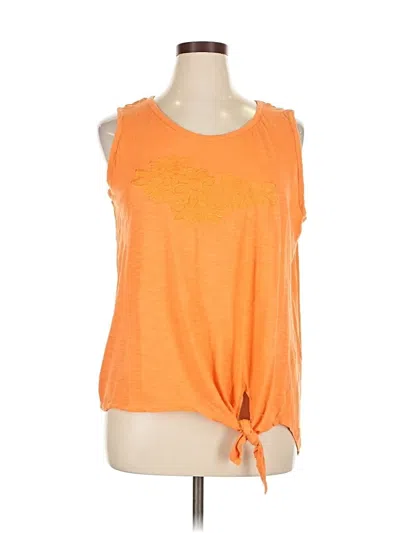 Pre-owned French Laundry Sleeveless Top Orange Keyhole Neckline Tops